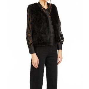 NEW CABALLERO nadia fur vest in black